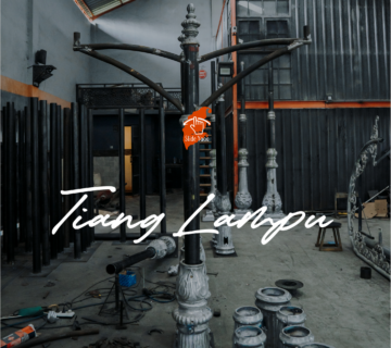 Tiang Lampu Cabang Dua Untuk Riau