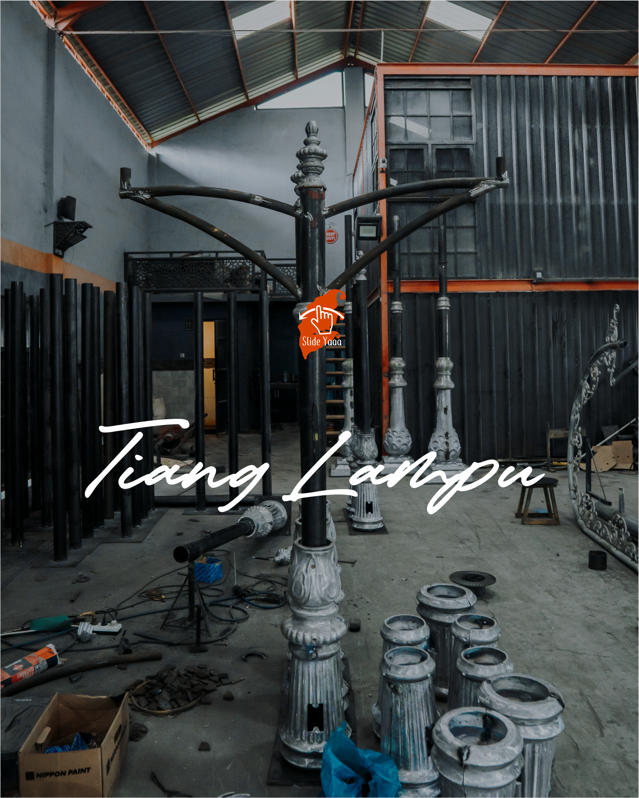 Tiang Lampu Cabang Dua Untuk Riau