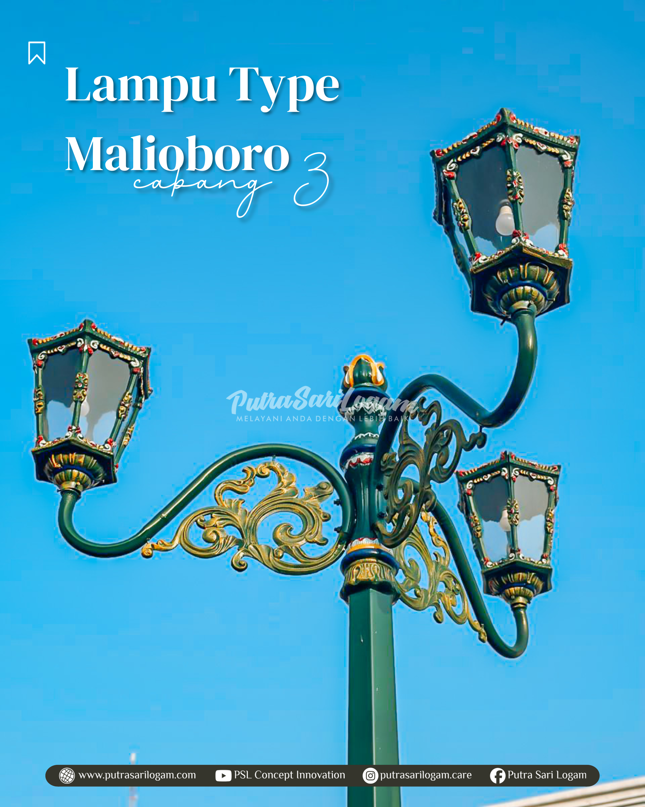 Tiang Lampu Tipe Malioboro Cabang Tiga
